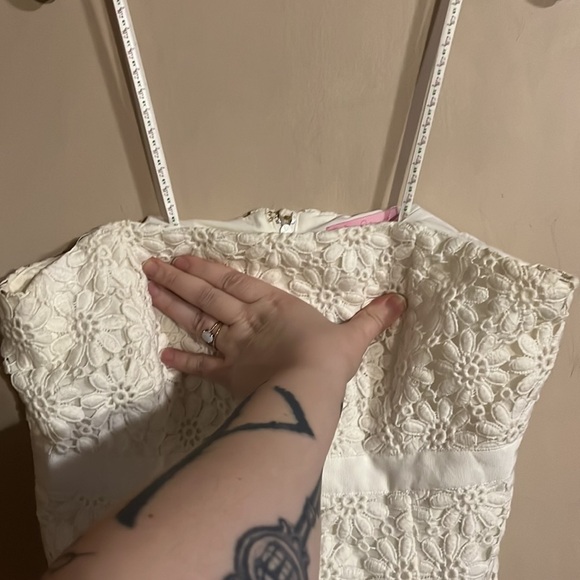 Lilly Pulitzer White “Bowen” Lace Strapless Vintage Floral Dress Size 4 - Picture 5 of 12